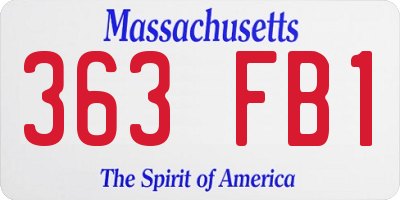 MA license plate 363FB1