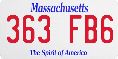 MA license plate 363FB6