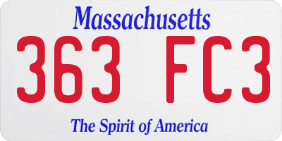 MA license plate 363FC3