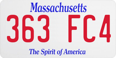 MA license plate 363FC4