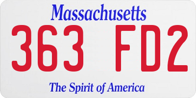 MA license plate 363FD2