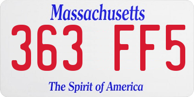 MA license plate 363FF5