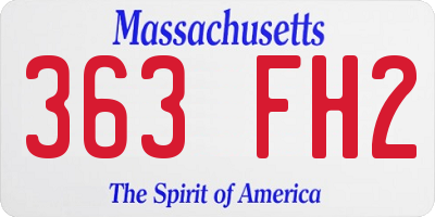 MA license plate 363FH2