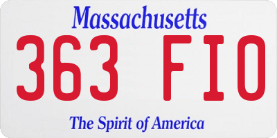 MA license plate 363FI0