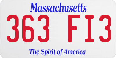 MA license plate 363FI3