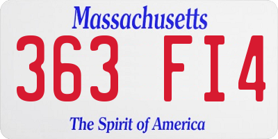 MA license plate 363FI4