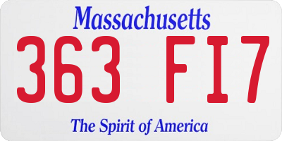 MA license plate 363FI7