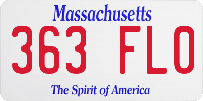 MA license plate 363FL0