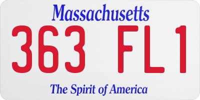 MA license plate 363FL1