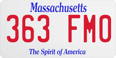 MA license plate 363FM0