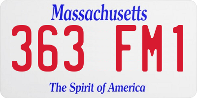 MA license plate 363FM1