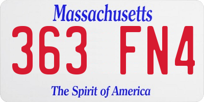 MA license plate 363FN4