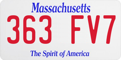 MA license plate 363FV7