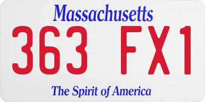 MA license plate 363FX1