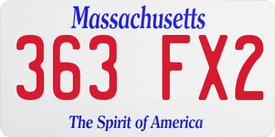 MA license plate 363FX2