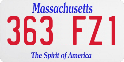 MA license plate 363FZ1