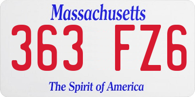MA license plate 363FZ6