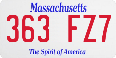 MA license plate 363FZ7