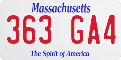 MA license plate 363GA4