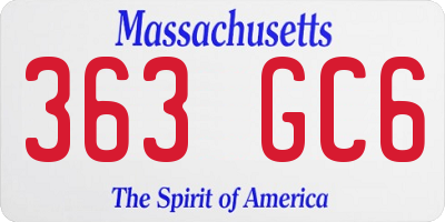 MA license plate 363GC6