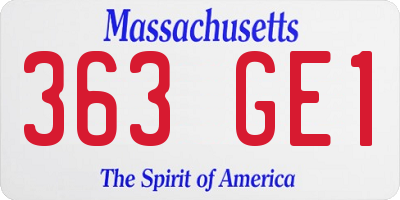 MA license plate 363GE1