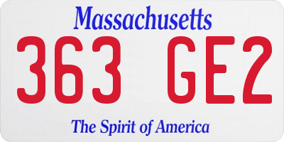 MA license plate 363GE2