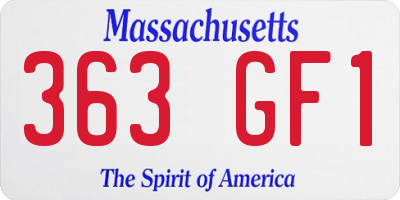 MA license plate 363GF1
