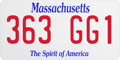 MA license plate 363GG1