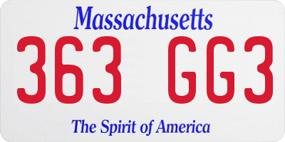 MA license plate 363GG3