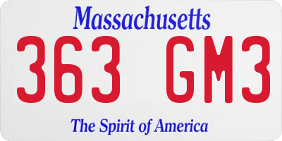 MA license plate 363GM3