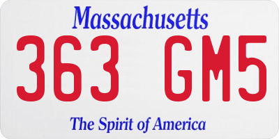 MA license plate 363GM5