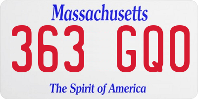 MA license plate 363GQ0