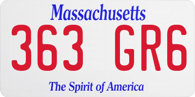 MA license plate 363GR6