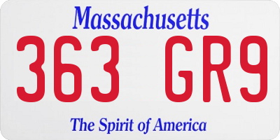 MA license plate 363GR9
