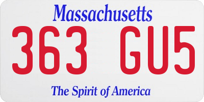 MA license plate 363GU5