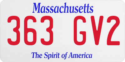 MA license plate 363GV2