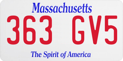 MA license plate 363GV5