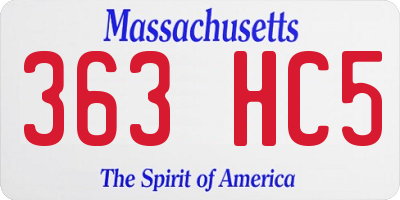 MA license plate 363HC5