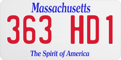 MA license plate 363HD1