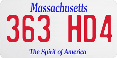 MA license plate 363HD4