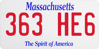 MA license plate 363HE6
