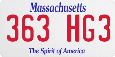 MA license plate 363HG3