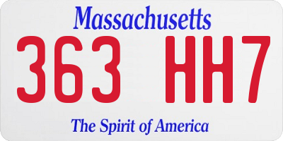 MA license plate 363HH7