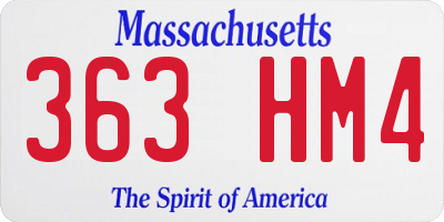 MA license plate 363HM4