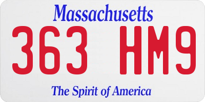 MA license plate 363HM9