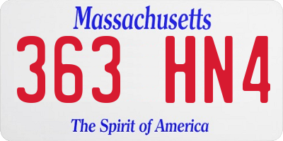 MA license plate 363HN4