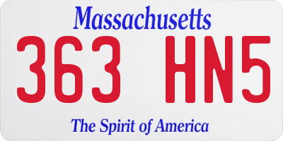 MA license plate 363HN5