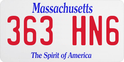 MA license plate 363HN6