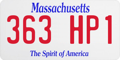 MA license plate 363HP1