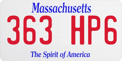 MA license plate 363HP6